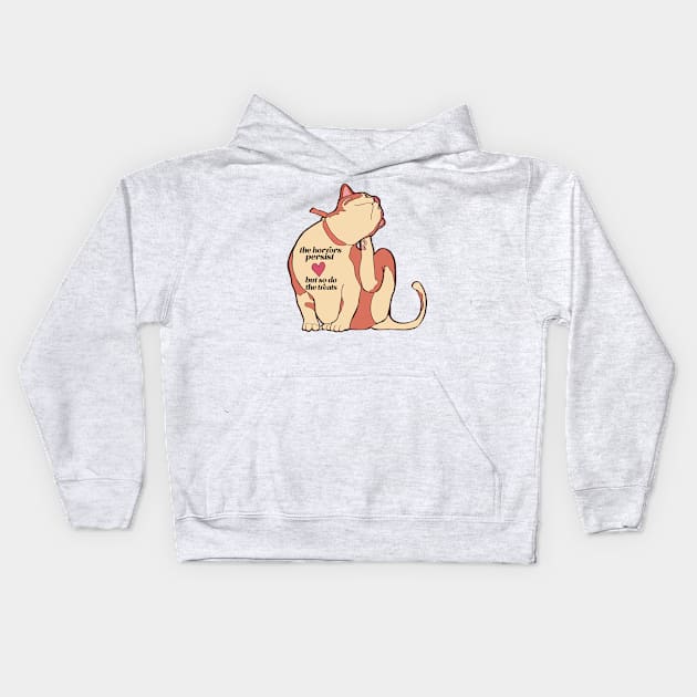 The Horrors Persist (But So Do the Treats) Kids Hoodie by Piper